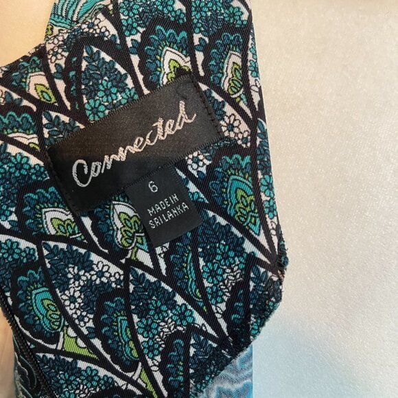 Connected Teal and White Sleeveless Dress size 6 - Picture 4 of 4